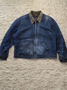 VTG 70s Wrangler Big Ben Blanket Lined Denim Jacket 44 XL